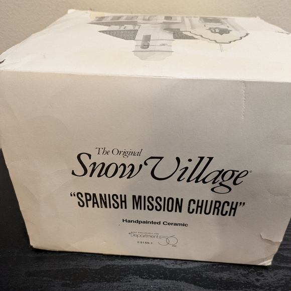 Department 56 Cream and  Spanish Mission Church Light Bulb Cord Not Included - Picture 12 of 13